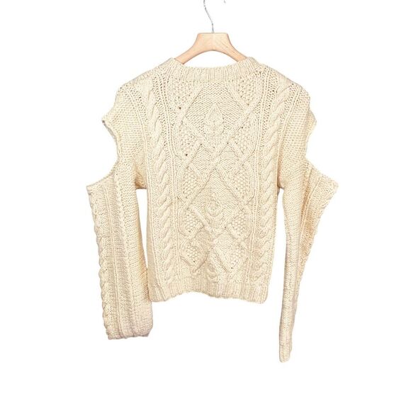 For Love & Lemons Long Sleeve Cold Shoulder Sweater Top - Picture 9 of 12